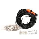 9milelake Heat Roof Gutter De-icing Ice Snow Melter Cable Tape Kit - 80FT , With Thermostat: On：6±3℃ Off：13±3℃