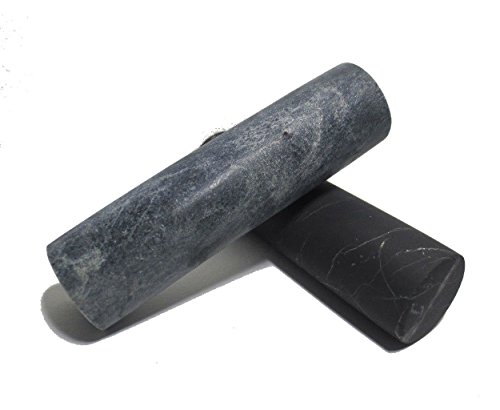 UnPolished Shungite and Soapstone Cylinders Harmonizers, Length 100 -110 mm