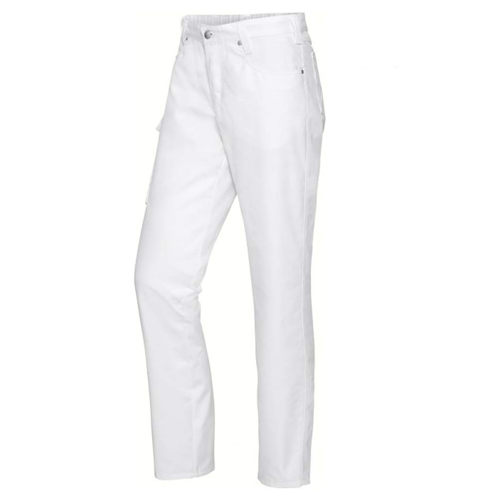 BP 1759-558-0021-Sn Unisex Cargo Jeans Style with Adjustable Elasticated Back 65% Cotton/35% Polyester, White, Size S