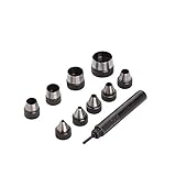 10 PC Interchangable Hollow Hole Punch Set with