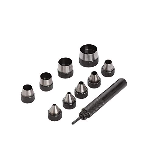 10 PC Interchangable Hollow Hole Punch Set with