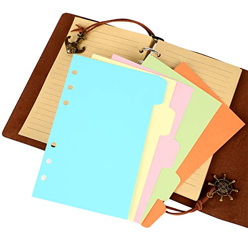 Leather Journal, Refillable Notebook Vintage Spiral Bound Notepad Diary Travel Journal to Write in for Women Men with Lined Pages 3 bags and 5 Dividers (5” x7.3”, Red)