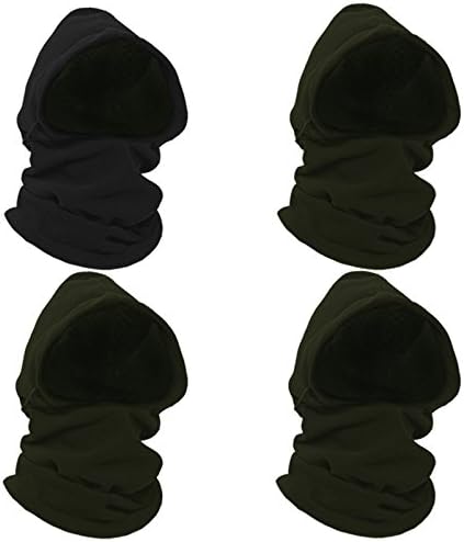 Energym Heavyweight Adjustable Fleece Balaclava, 3 Army Green/1 Black