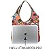 YALUXE Women's Soft Lambskin Leather Multicolor Tote Crossbody Shoulder Bag Flower-1