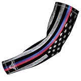 Bucwild Sports First Responder USA Flag Compression Arm Sleeve - Youth & Adult Sizes - Perfect for Baseball Basketball Football UPF 50+ (1 Sleeve - 1st Responder - Adult Large)