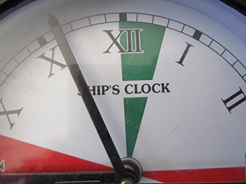Brass Blessing Large - Ship's Clock - Marine Radio Room Clock - Roman - Aluminium - Boat/Maritime/Nautical (5008B)