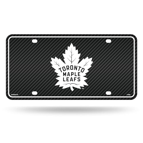 Rico Industries NHL Toronto Maple Leafs Carbon Fiber Metal Auto Tag 8.5" x 11"…