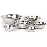 ChefLand Set of 6 Standard Weight Mixing Bowls, Stainless Steel, Mirror Finish, 0.75, 1.5, 3, 4, 5, and 8 Qt. (Mixing Bowl Set Of 6)