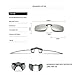 Tacloft Unisex Rectangle 57mm Polarized Clip on Sunglasses CLIPON2015 Silver