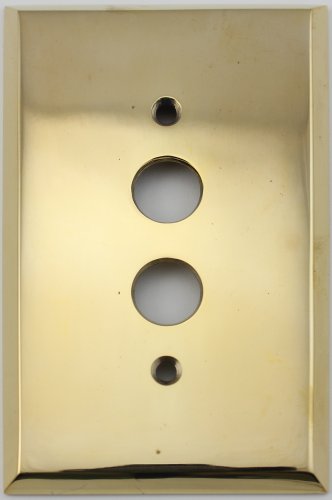 Unlacquered Polished Brass One Gang Push Button Light Switch Wall Plate