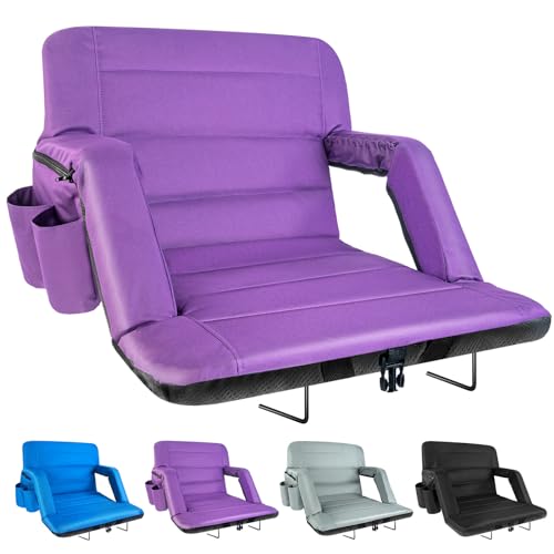 Extra Wide Stadium Seat with Back Support Purple