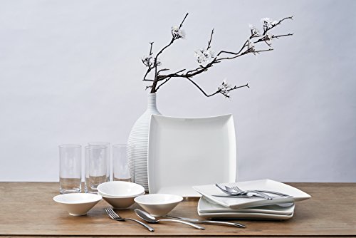 The Kyoto Collection by Ensemble - Designer Curated Place Setting for 4 (Dinnerware, Glassware, Flatware and Placemats)