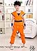 SSJ Dragonball Goku Style Costume 5-Piece Set [Satoru Mark Kids] Japanese Amime (S_43.3-47.2in, Orange)