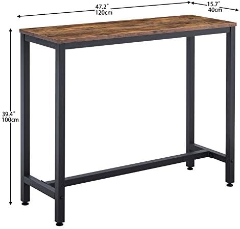 Modern sturdy bar desk set in brown wood finish, priced at $129.99 as of August 9, 2023.