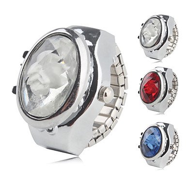 FENKOO Frauen-Legierung analoge Ring-Uhr mit Blume (farbig Sortiert)