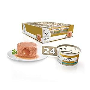 Gourmet Purina Gold Fondant Mousse con Salsa, Comida Húmeda para Gato con Atún, 24 latas de 85g
