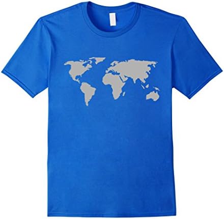Mens World Map T-shirt Small Royal Blue