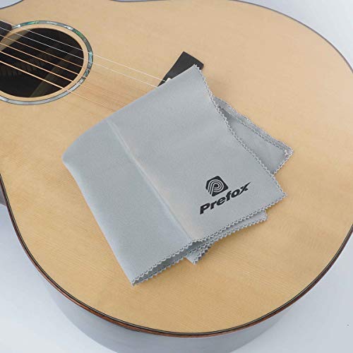 Guitar Cleaning Polishing Cloth Microfiber Pack of 2 Pcs for Universal Musical Instruments Guitar, Bass, violin, Keyboard, clarinet, saxophone, piano etc