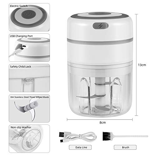Electric Mini Garlic Chopper Portable Food Chopper，Wireless Small