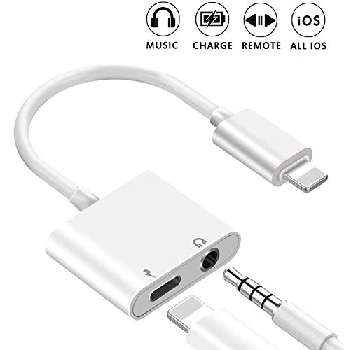 Headphone Splitter 3.5mm Jack Adapter(Apple MFI Certified) 2 in 1 Charger Accessories Cables & Audio Connector Earphone Splitter Adaptor Compatible for iPhone 11/Xs/XR/ 8/8 P/X /7P Support All iOS