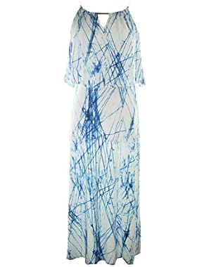 Calvin Klein New Blue Sleeveless Printed Layered Maxi Dress S