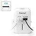 Insten Universal Worldwide Travel Adapter Wall Charger Power Plug AC Adapter with Dual USB Charging Ports for US/EU/UK/AU International Cellphone Laptop, White