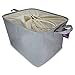 Canvas Storage Bin Well Holding Shape Storage Basket Toy Chest Organizer Large enough for Playroom Storage, Baby Toys, Clothing, Dog Toys, Children Books, Best as Kids Toy Box and Gift Baskets (Grey)