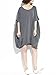 ellazhu Women's Loose Fit Batwing Sleeve Casual Crew Neck Tee Oversized Tunic T-Shirt Shirt Tops GA200 Grey