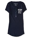 Aeropostale Women's New York 87 Ribbed Henley Shirt