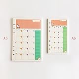 DadaCrafts(TM) A5 Month Plan Planner Organizer Refills Papers for 6-Rings Binder Notebook, 45 Sheets/90 Pages