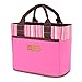 Muitifunction Cute Canvas Bento Lunch Bag for Picnic Travel Tote Lunch Bag with Rope Belt Stylish Rose Pink