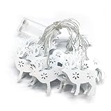 10LED 5Ft Reindeer String Lights By BeautyKate Battery Operated LED String Lights For Indoor, Bedroom, Curtain, Home, Wedding, Holiday, Christmas Tree, Party (Warm White)