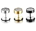 Jstyle Jewelry Stainless Steel Women Stud Earrings for Men Cool Ear Plugs Piercings, 3 Pairs a Set