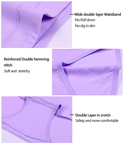 UMMISS Pack of 5 Cotton Underwear Women,Solid Color Cotton Mid Waist Ultra-Soft Panties Briefs for Ladies Female -Multi -XXL - Thumbnail 6