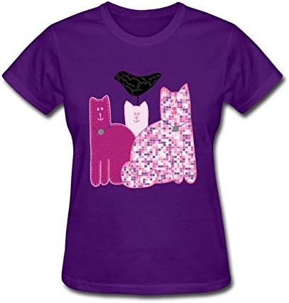 QITO Womens Miranda Sings Favorite Cats T Shirt Purple M