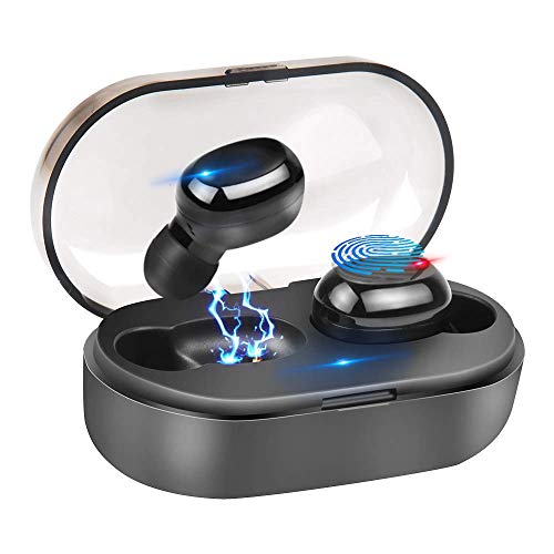 Wireless Earbuds, Bluetooth 5.0 Headphones Mini IPX7 Waterproof True Wireless Stereo Earphones Noise Canceling in-Ear Mini Earphones with Charging Box
