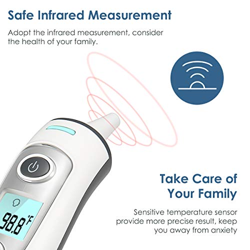 LIUMY Medical Forehead and Ear, Baby Thermometer, 5-in-1 Digital Infrared Thermometer for Fever, Suitable for Infant, Children, Adults, Elders with Fever Indicator - Thumbnail 7