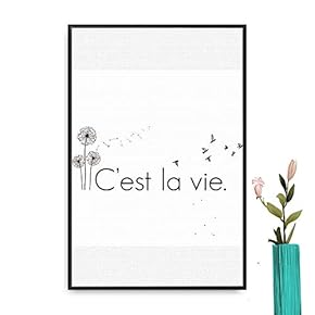 Framed Canvas Wall Art for Living Room, Bedroom French Quotes Canvas Prints for Modern Home Decoration Ready to Hang - 16"x24" inches