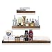 Wallniture Philly Floating Shelves for Wall, Wood Tray Bookshelves for Living Room Decor, Kids Room and Nursery Decor Set of 3 Walnut