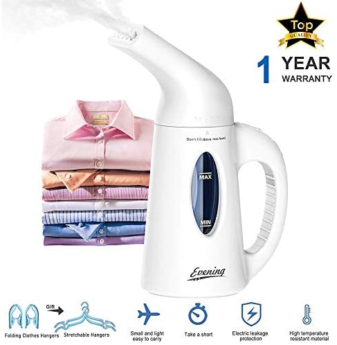 Evening Steamer for Clothes Handheld Clothes Steamer Fast Heat-up Wrinkle Remover Clothes Garment Fabric Steamer Remove Wrinkles Steam Soften Clean Sanitize Sterilize Defrost Perfect for Travel Home