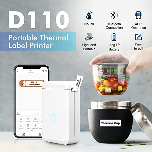 Small 1/2 Inch Label Maker Machine with Tape, Portable Thermal