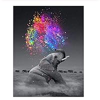 Classic Jigsaw Puzzle 1000 Pieces Adult Puzzle Wooden Puzzle Colorful Elephant DIY Modern Wall Art Picture Modern Art Home Decoration Creative Gifts 75X50Cm