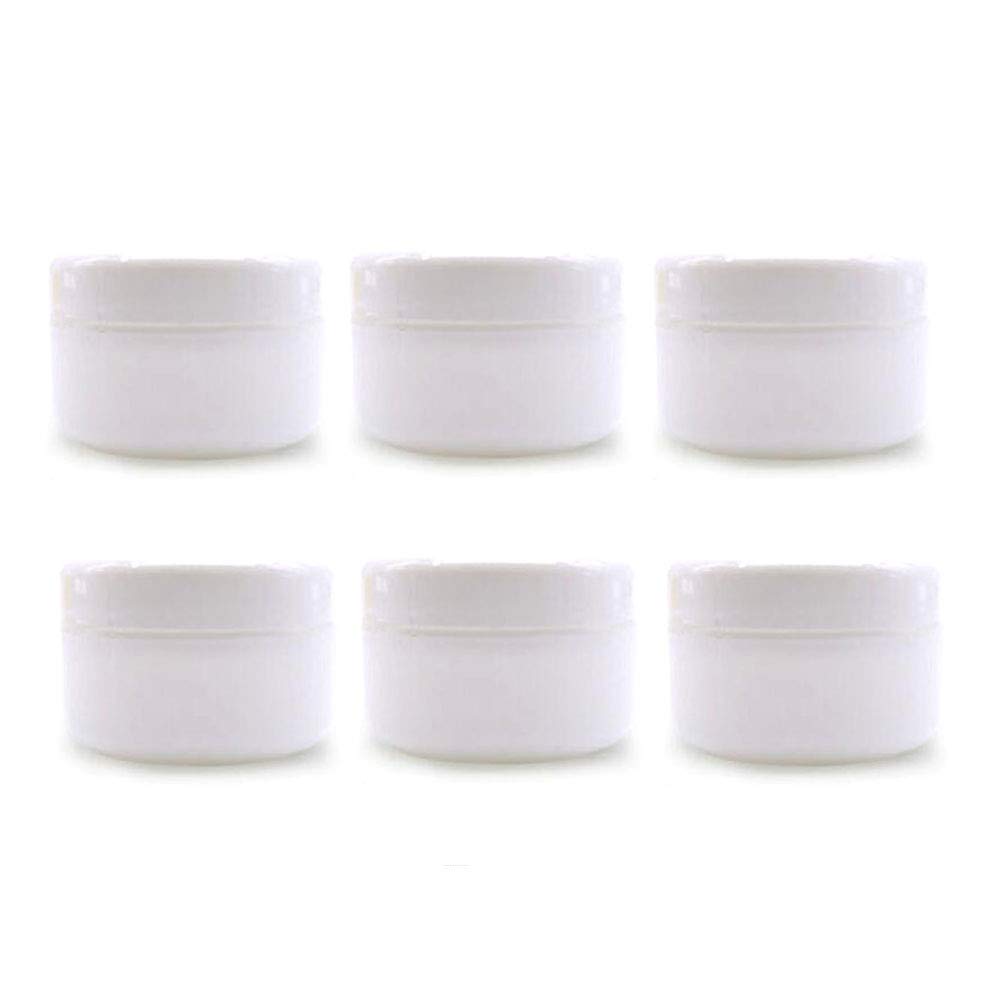 Ericotry 6pcs 5Oml 1.67OZ Refillable Plastic Make-up Cosmetic Jars Empty Face Cream Lotion Eye Shadow Lip Balm Storage Container Pot Bottle Case Holder With Dome Lids (White)