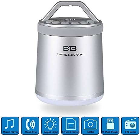 Camping Lantern with Bluetooth Speaker - Elephant Outdoor 5W LED Tent Umbrella Night Light with EQ Sound Effects, a Nice Music and Lamp Combination