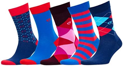 Bluehill Men's 5 Pack Luxury Colorful Casual Healthy Cotton Seamless Toe Socks with Gift Box - BHS-SB-29