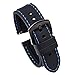 Carty 22mm Quick Release Silicone Watch Strap for Watches and Smartwatches Replacement Watch Band Black(Blue Stitching Black Buckle)