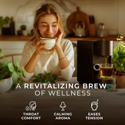 GYA TEA CO PEPPERMINT HERBAL TEA POD(16 CT) – DECAF REFRESHED MINT TEA FOR AWAKENING & UPLIFTING