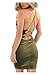 Doramode Womens Spaghetti Strap Bodycon Sleeveless Backless Velvet Sexy Short Club Dress