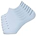 EnerWear 7P Pack Men's Cotton Seamless Invisible Socks (10-13, White)