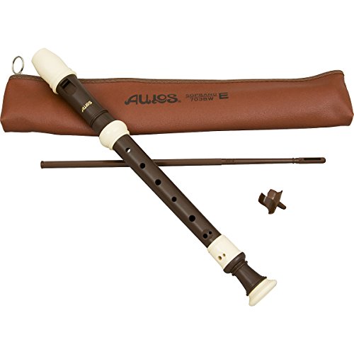 Aulos Classroom Recorder Soprano 3 Piece English Woodgrain Finish A703Bw